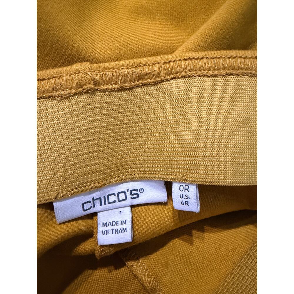 Chico's Pull on wide leg yellow pants 0r or size 4 - Picture 3 of 6